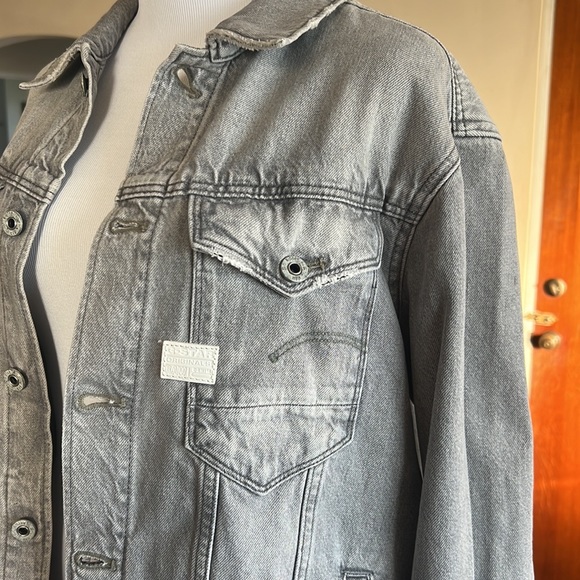 Like New G-Star Slim Fit Grey Denim Jacket Large - Picture 3 of 7